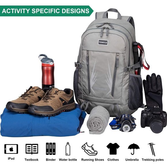TOMULE Camping Hiking Daypacks, 40L Lightweight Packable Hiking Bacpack - Picture 3 of 9